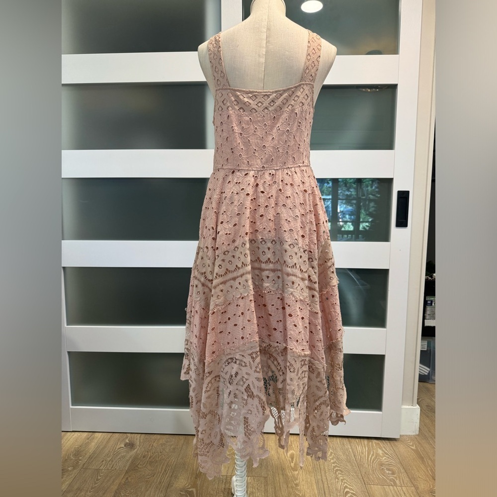 MAEVE for Anthropologie size 10 Azia eyelet lace sleeveless dusty rose dress - Picture 9 of 16